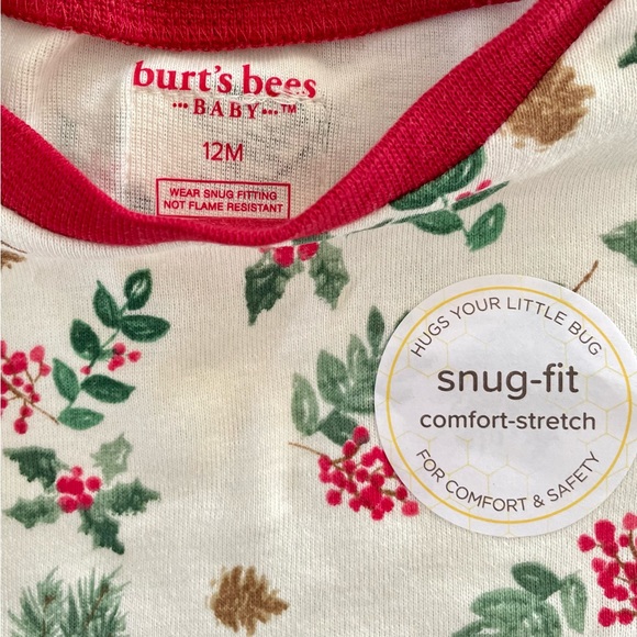 Burt’s Bees Baby 12 Mon Christmas PJs, new with tags, great gift, organic cotton - Picture 4 of 6